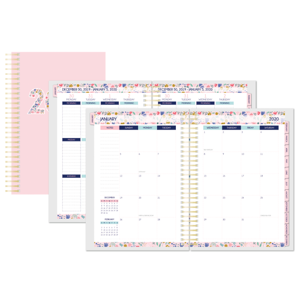 slide 1 of 4, Office Depot Brand Weekly/Monthly Planner, 4'' X 6'', Flowers, January To December 2020, Odus1930-004, 1 ct