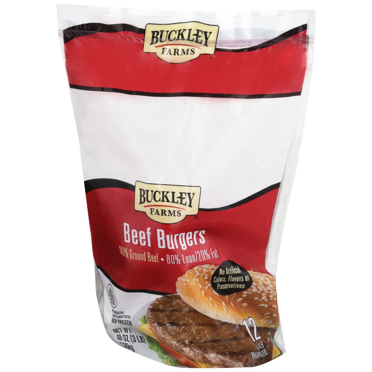 slide 3 of 9, Buckley Farms Beef Burgers, 3 lb