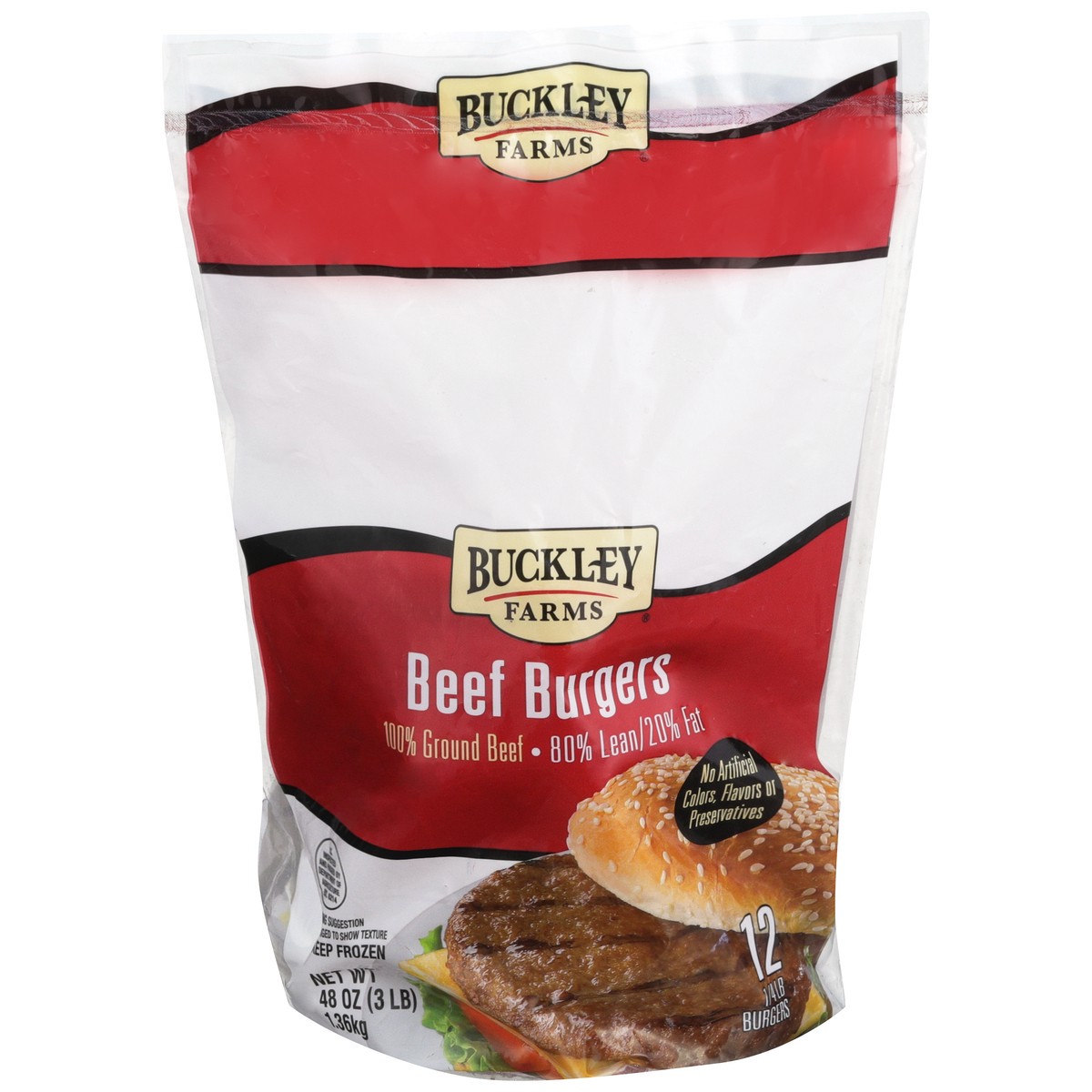 slide 1 of 9, Buckley Farms Beef Burgers, 3 lb