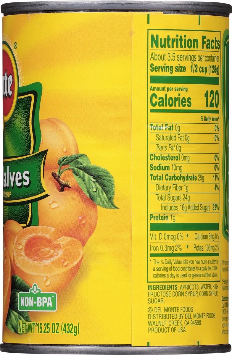 slide 3 of 9, Del Monte Apricot Halves, 15.25 oz