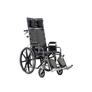 slide 1 of 1, Drive Medical Sentra Reclining Wheelchair, Detachable Desk Arms, 14'' Seat, 1 ct