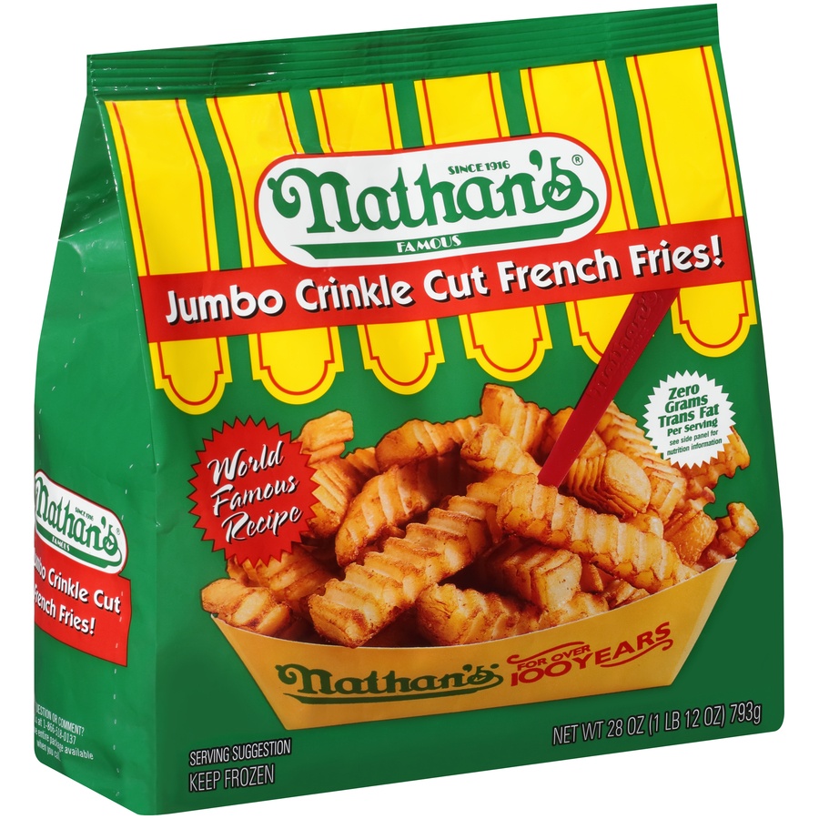 slide 2 of 8, Nathan's Famous Crinkle Fries, 28 oz