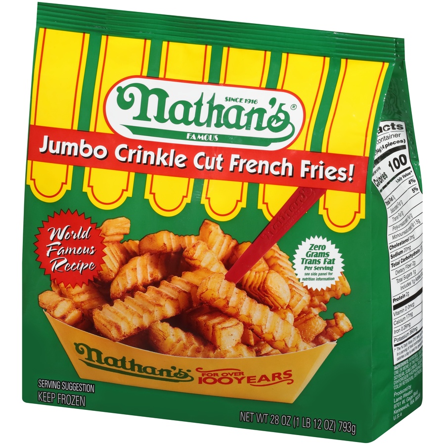 slide 3 of 8, Nathan's Famous Crinkle Fries, 28 oz