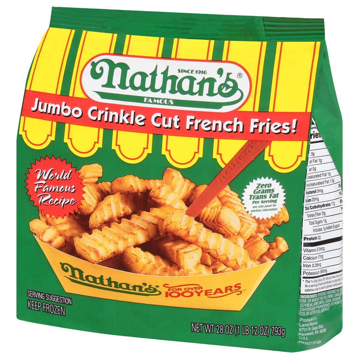 slide 11 of 12, Nathan's Famous Famous Jumbo Crinkle Cut French Fries 28 oz, 28 oz