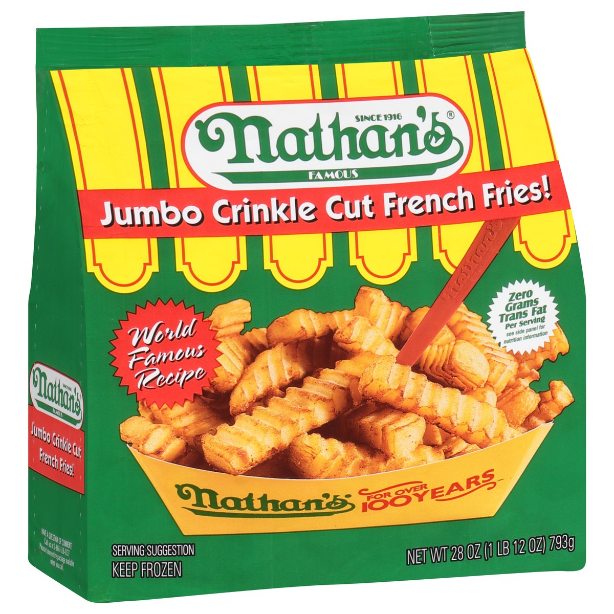 slide 10 of 12, Nathan's Famous Famous Jumbo Crinkle Cut French Fries 28 oz, 28 oz