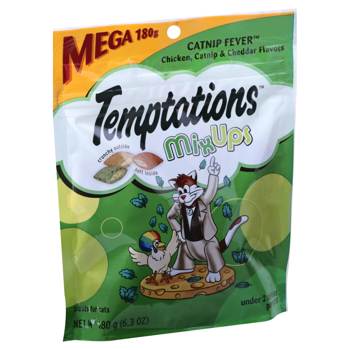 slide 7 of 9, Temptations MixUps Chicken, Catnip and Cheese Flavor Crunchy Adult Cat Treats - 6.35oz, 6.3 oz