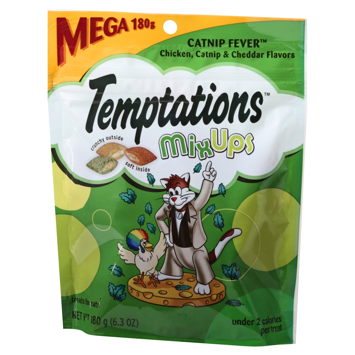 slide 8 of 9, Temptations MixUps Chicken, Catnip and Cheese Flavor Crunchy Adult Cat Treats - 6.35oz, 6.3 oz