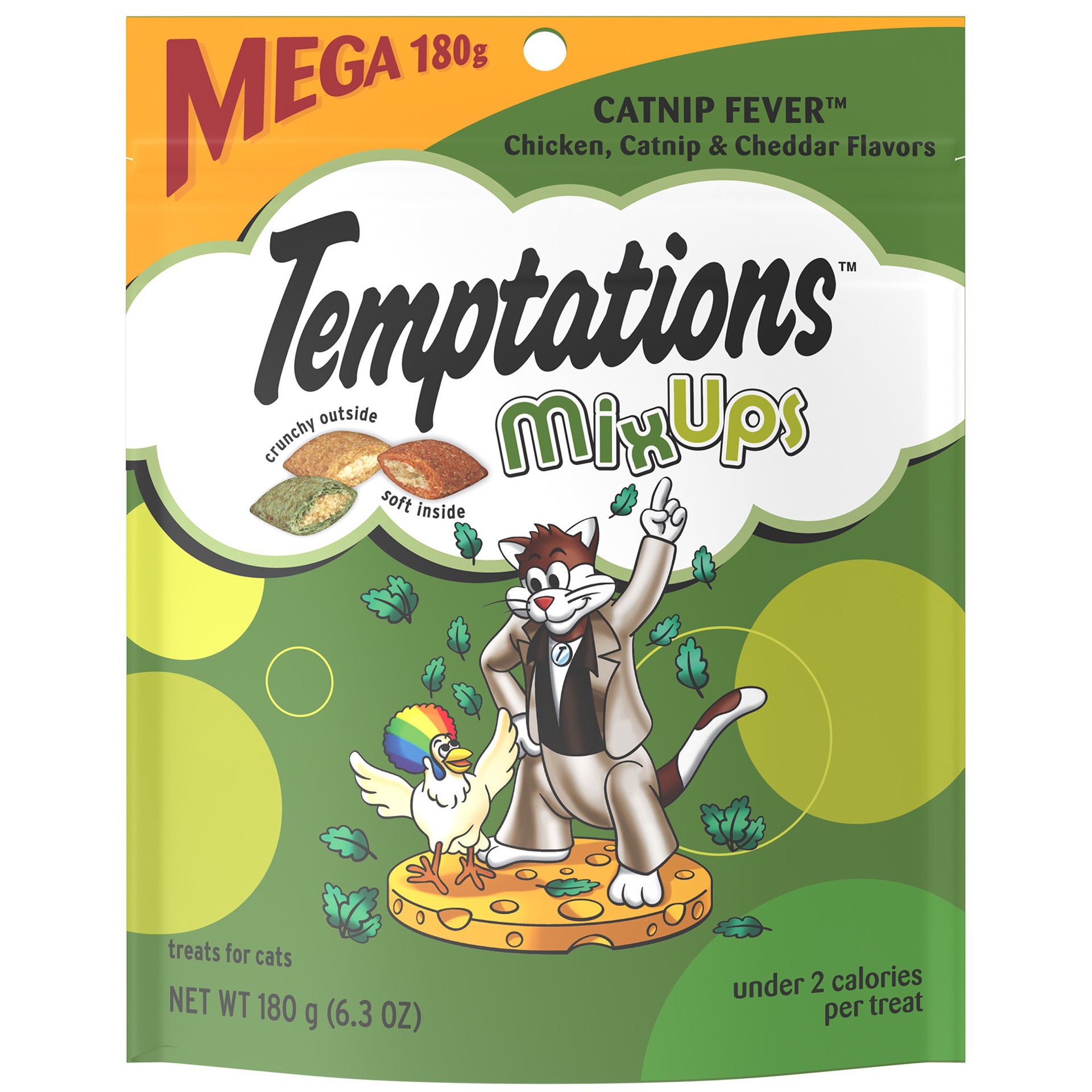 slide 1 of 9, Temptations Mega MixUps Catnip Fever Treats for Cats 6.3 oz, 6.3 oz