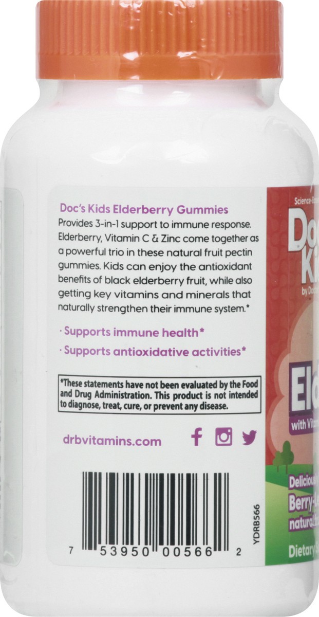 slide 5 of 12, Docs Kids Gummies Elderberry with Vitamin C + Zinc 60 ea, 60 ct