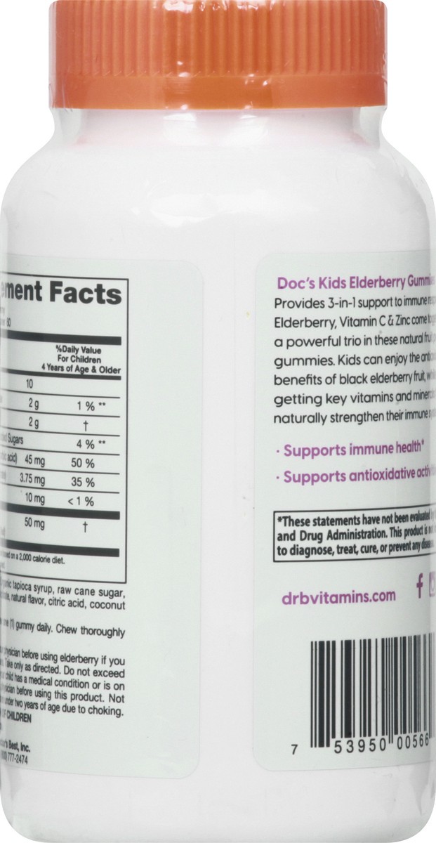 slide 6 of 12, Docs Kids Gummies Elderberry with Vitamin C + Zinc 60 ea, 60 ct