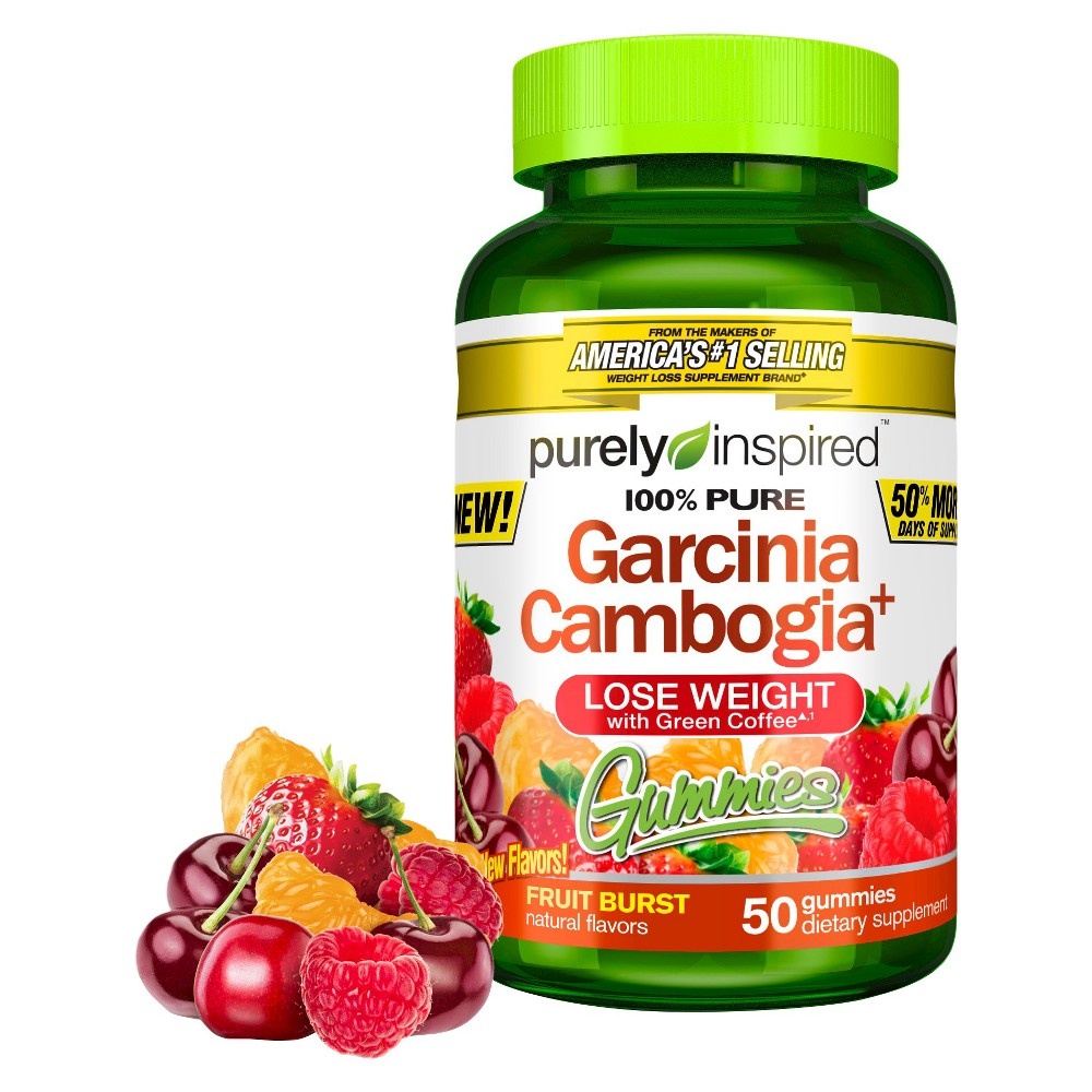 slide 2 of 2, Purely Inspired 100% Garcinia Cambogia Dietary Supplement Gummies - Fruit Burst, 50 ct