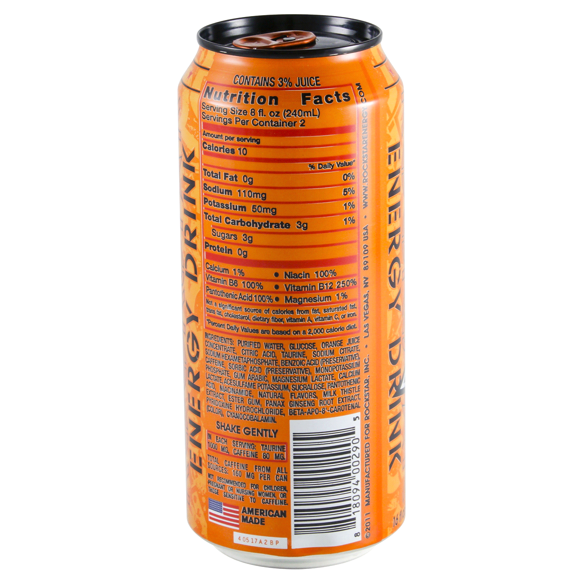 slide 2 of 4, Rockstar Recovery Orange Energy Drink - 16 fl oz Can, 16 fl oz