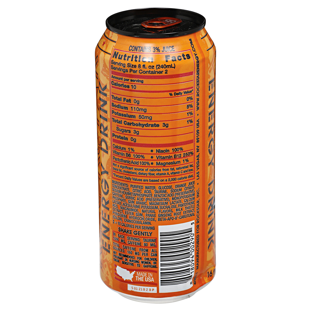 slide 3 of 4, Rockstar Recovery Orange Energy Drink - 16 fl oz Can, 16 fl oz