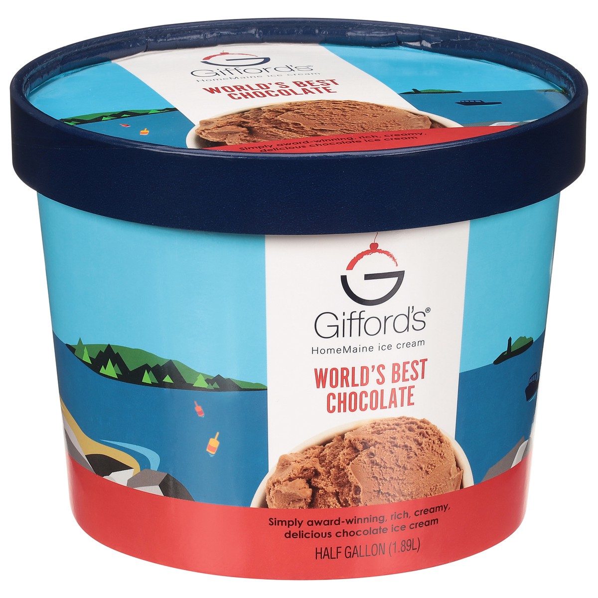 slide 10 of 14, Gifford's World's Best Chocolate Ice Cream 0.5 gal, 1/2 gal