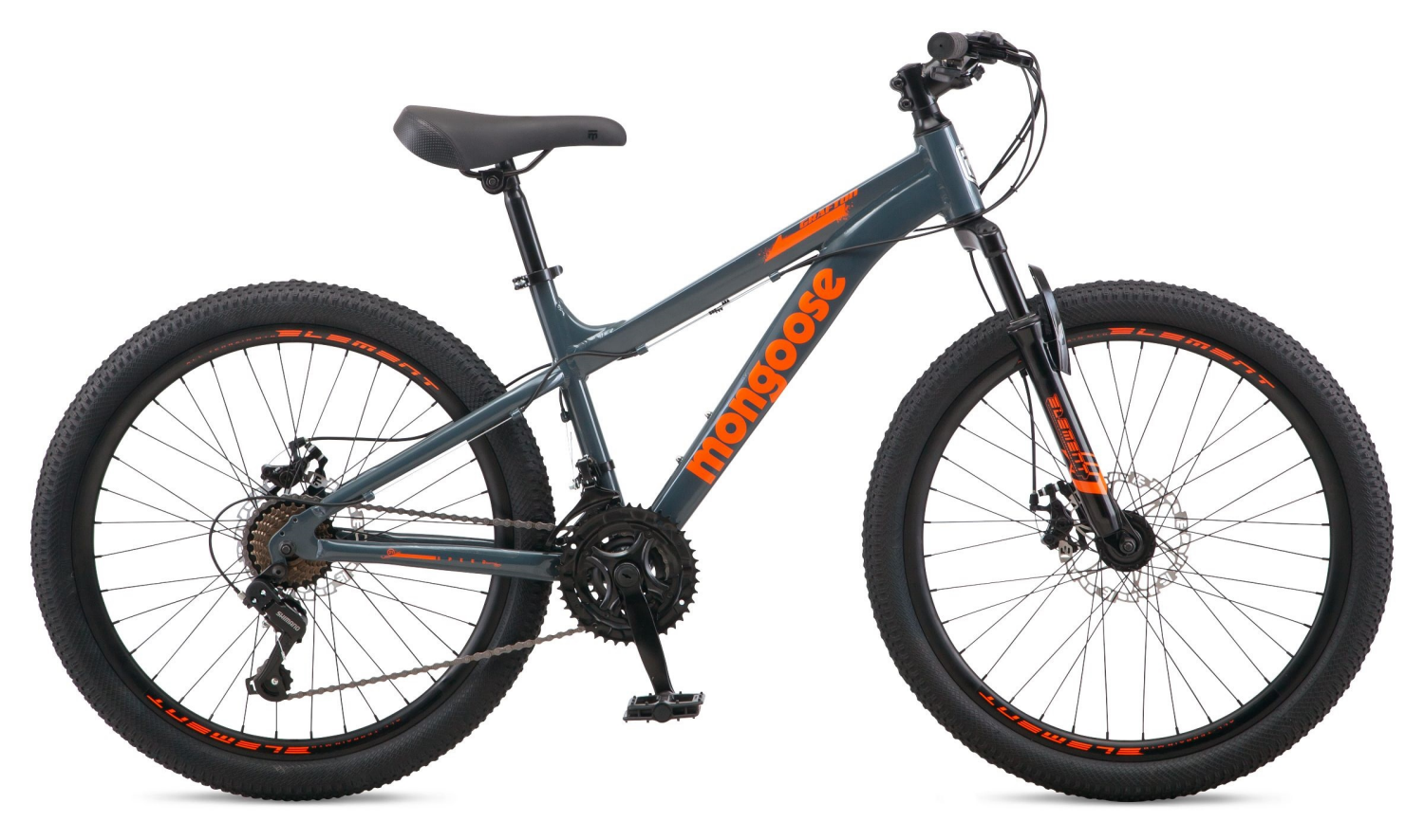 slide 1 of 2, Mongoose Grafton 24" Boys Charcoal Bike, 24 in