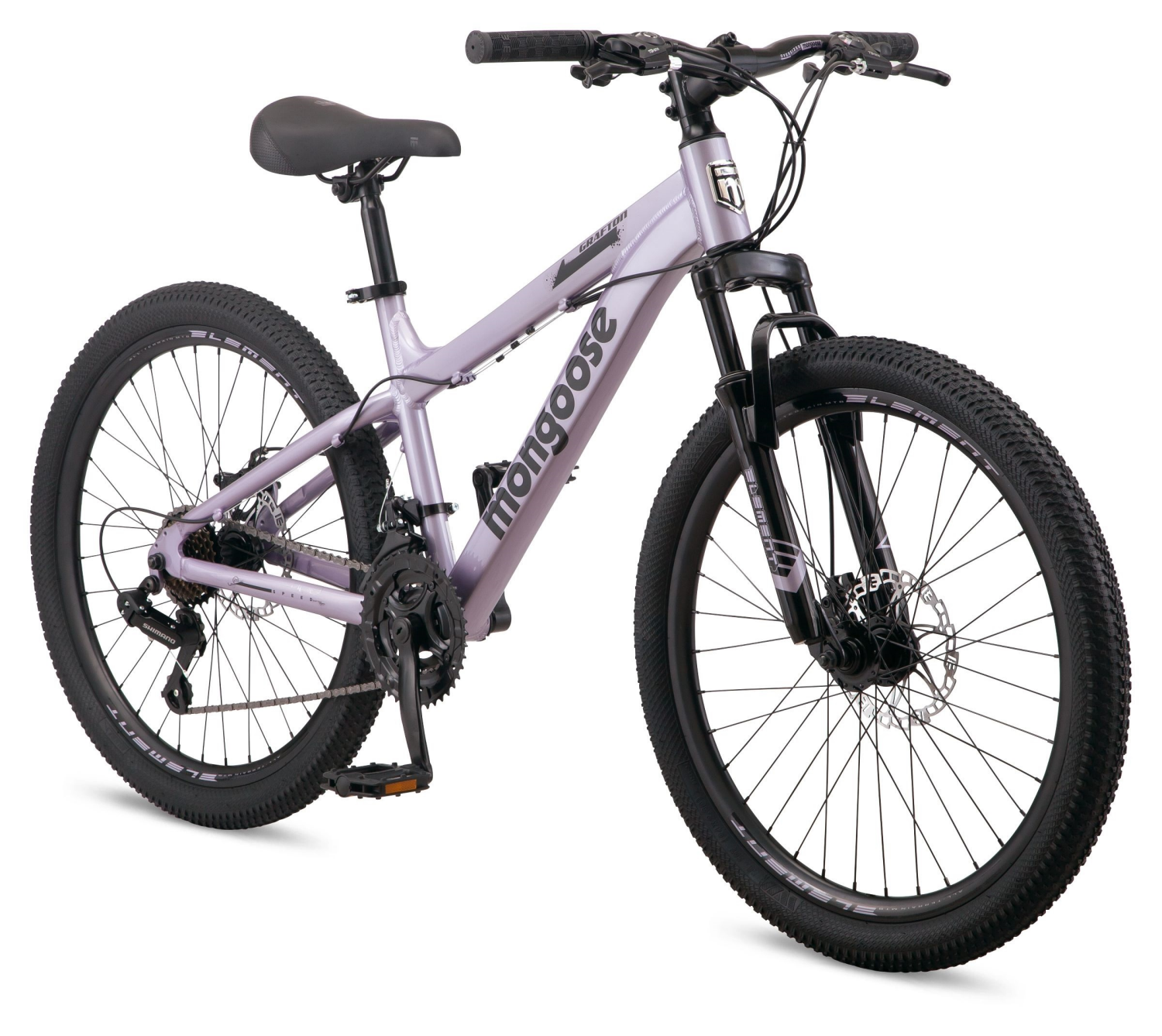 slide 2 of 2, Mongoose Grafton 24" Girl's Purple Bike, 24 in