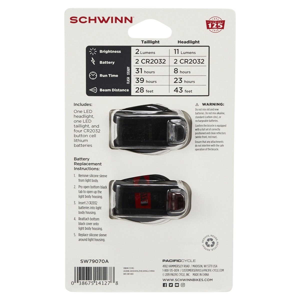 slide 2 of 2, Schwinn Light Set 1 ea, 1 ct
