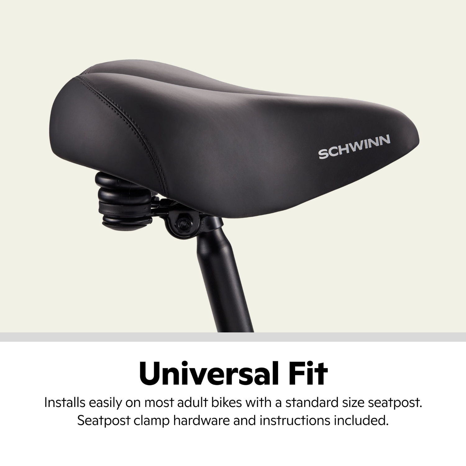 slide 5 of 5, Schwinn Cruise Plus Foam Plush Bike Saddle, Black, 1 ct