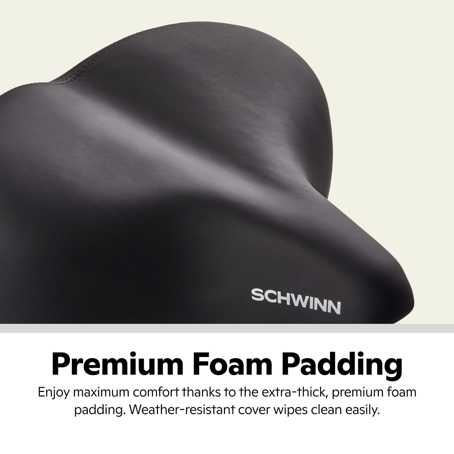 slide 3 of 5, Schwinn Cruise Plus Foam Plush Bike Saddle, Black, 1 ct