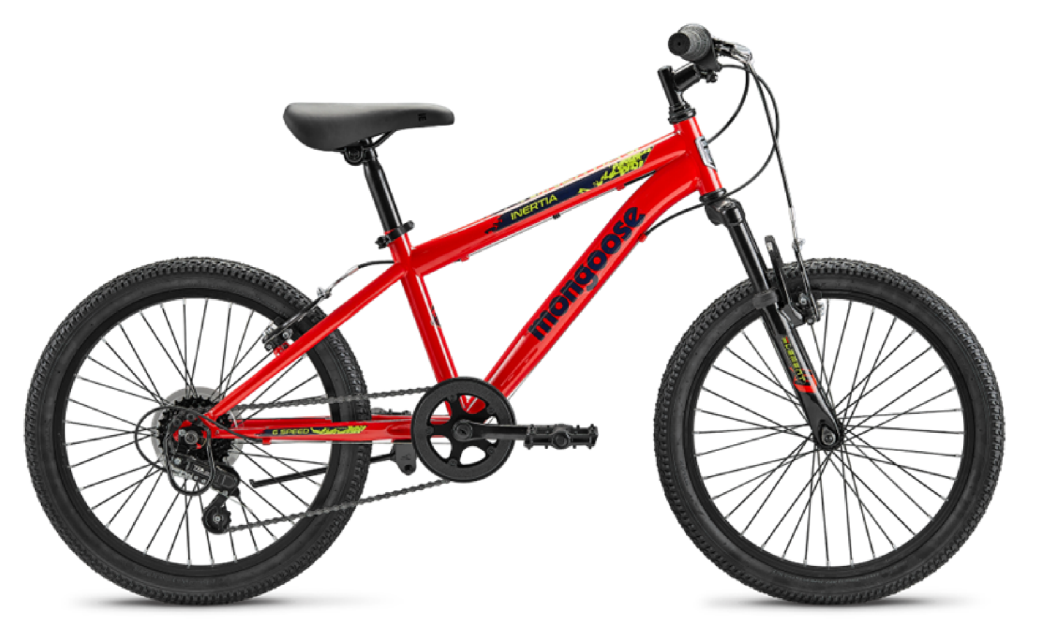slide 1 of 1, Mongoose Inertia 20" Boys Mountain Bike, Red, 20 in
