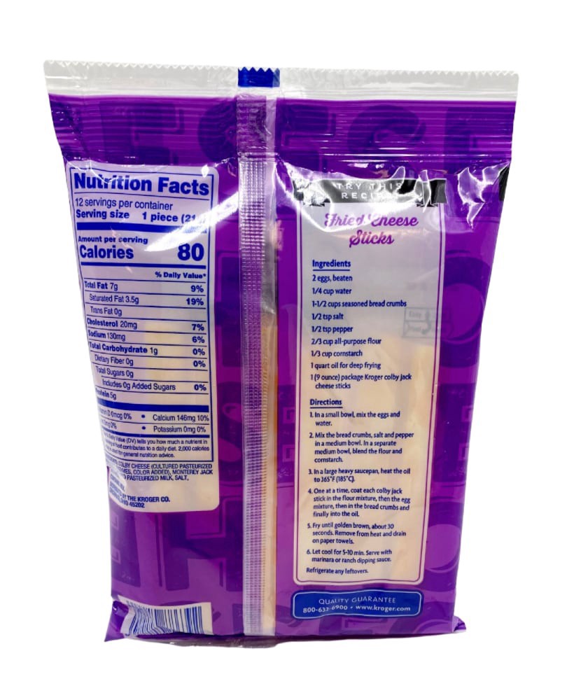 slide 2 of 2, Kroger Colby Jack Cheese Sticks, 12 ct; 9 oz