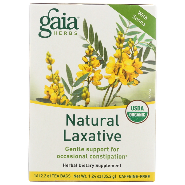 slide 1 of 1, Gaia Herbs Natural Laxative Organic Tea, 1.24 oz