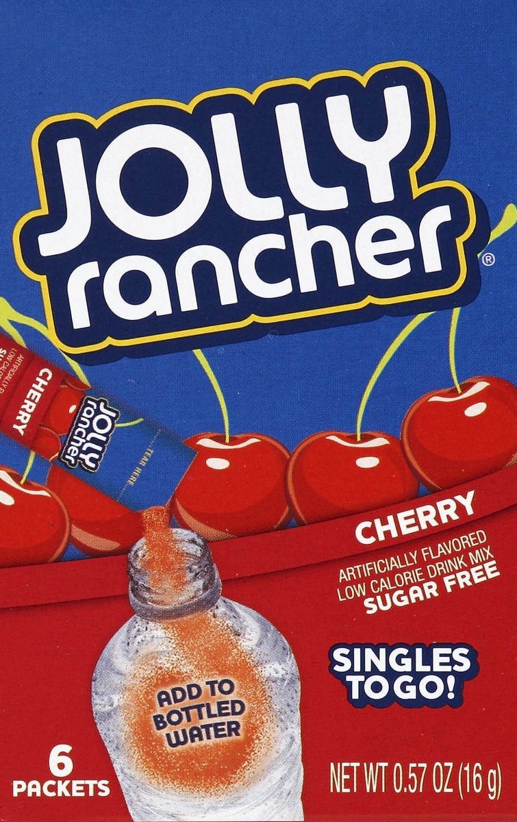 slide 4 of 4, Jolly Rancher Singles to Go! Cherry Drink Mix, 6 ct