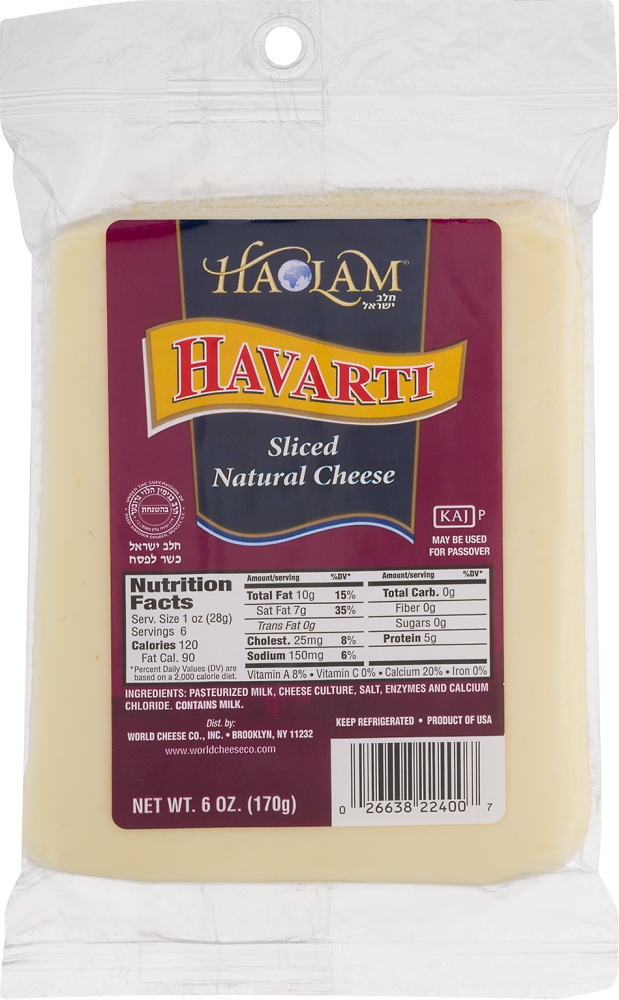 slide 1 of 1, Haolam Sliced Natural Havarti Cheese, 7 oz