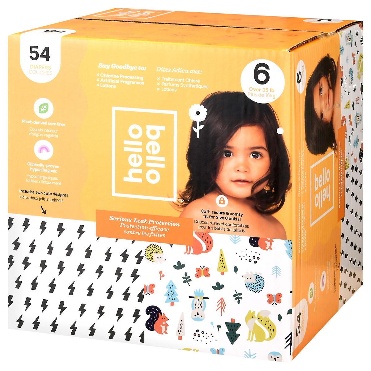 slide 3 of 9, Hello Bello 6 (Over 35 lb) Diapers 54 ea, 54 ct