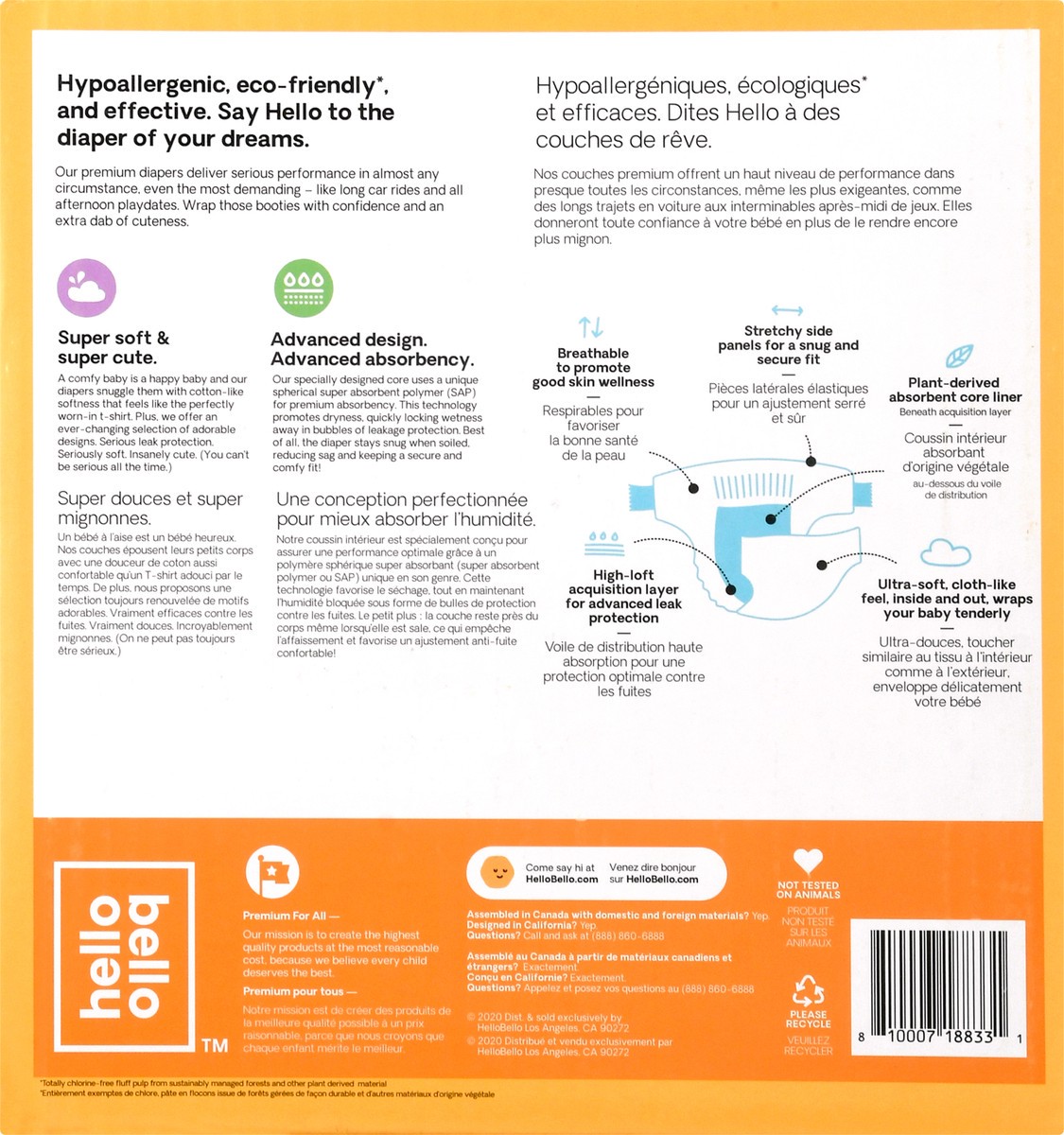 slide 5 of 9, Hello Bello 6 (Over 35 lb) Diapers 54 ea, 54 ct