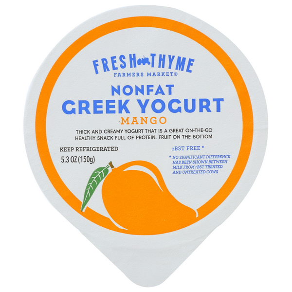 slide 1 of 1, Fresh Thyme Farmers Market Nonfat Mango Greek Yogurt, 1 ct