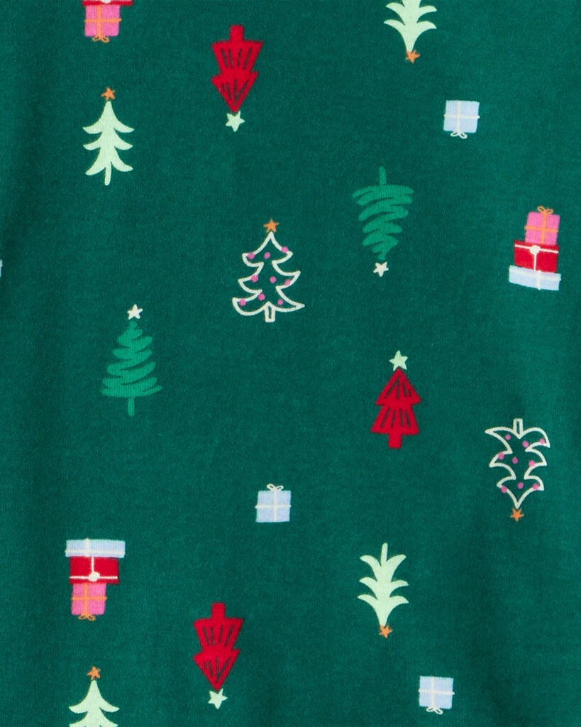 slide 2 of 2, Carter's Carters Kid Green Trees 100% Cotton Long-Sleeve Snug Fit 2-Piece Pajamas - Green Green 14, 2 pc
