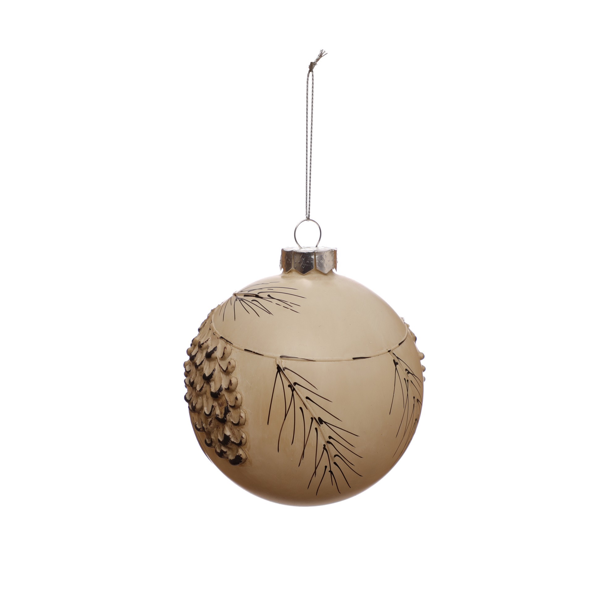 slide 3 of 3, 4.75" Brown Pinecone Glass Ball Ornament By Ashland, 4.75 in