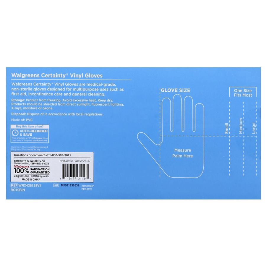 slide 2 of 2, Walgreens Exam Glove Ultra Vinyl One Size, 150 ct