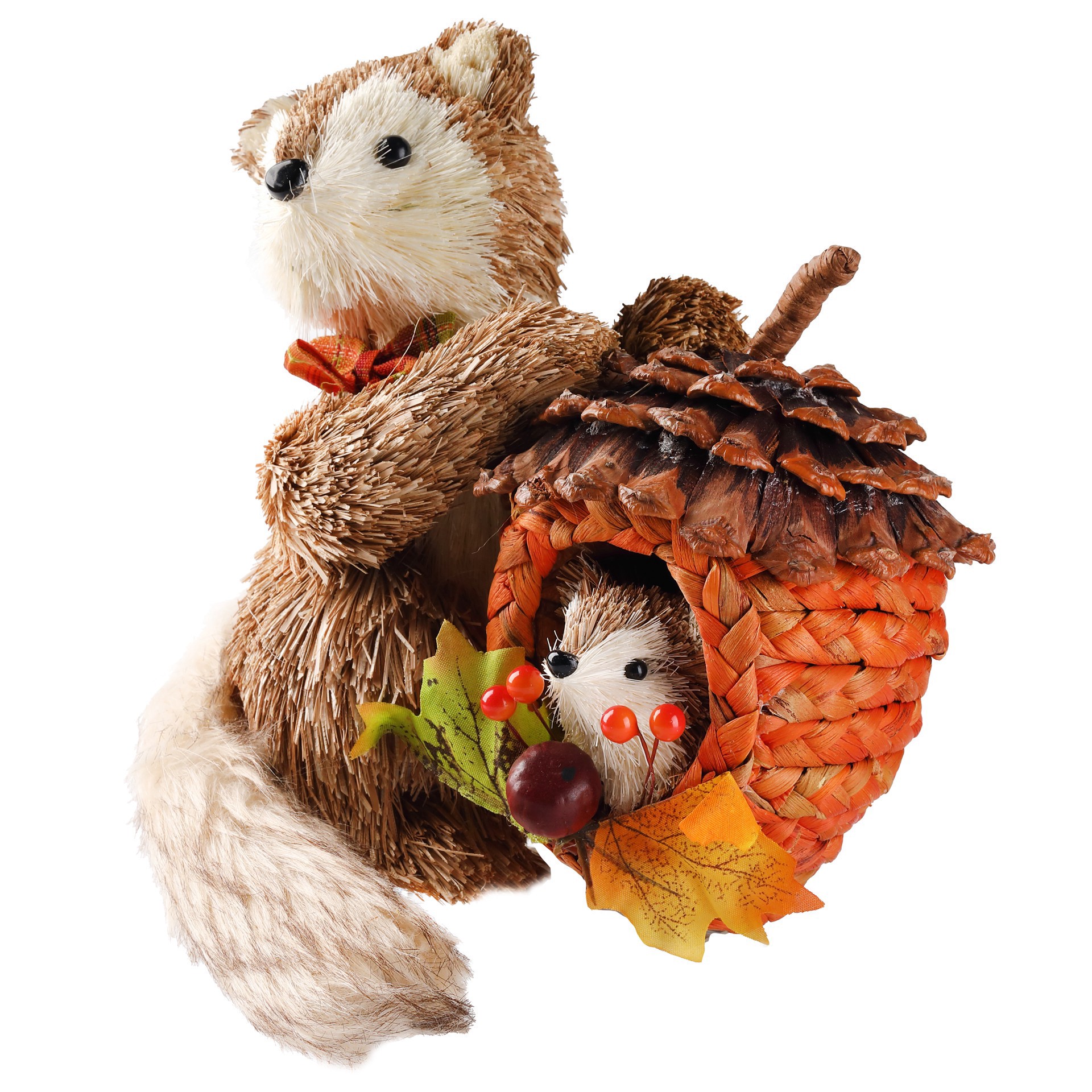 slide 3 of 3, 8" Foxes With Acorn Accent By Ashland, 7.48 in x 6.30 in x 7.87 in