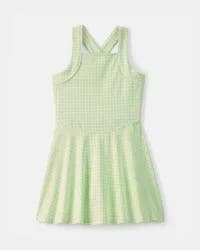 Carters Girls Gingham Active Dress - Green Green 6-6X