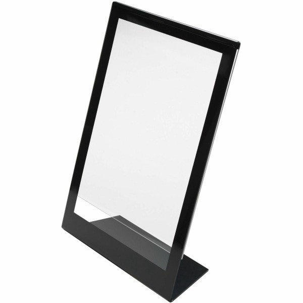 slide 4 of 10, Deflect-O Superior Image Slanted Sign Holder, Clear/Black, 1 ct