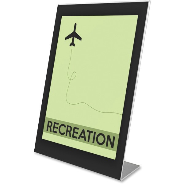 slide 9 of 10, Deflect-O Superior Image Slanted Sign Holder, Clear/Black, 1 ct