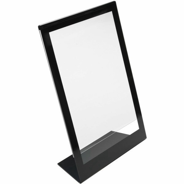 slide 2 of 10, Deflect-O Superior Image Slanted Sign Holder, Clear/Black, 1 ct