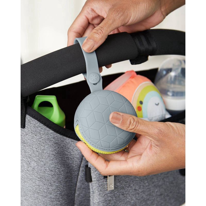 slide 9 of 11, Skip Hop SKIP*HOP Grab & Go Silicone Pacifier Holder - Grey, 1 ct