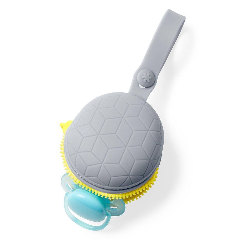 slide 6 of 11, Skip Hop SKIP*HOP Grab & Go Silicone Pacifier Holder - Grey, 1 ct