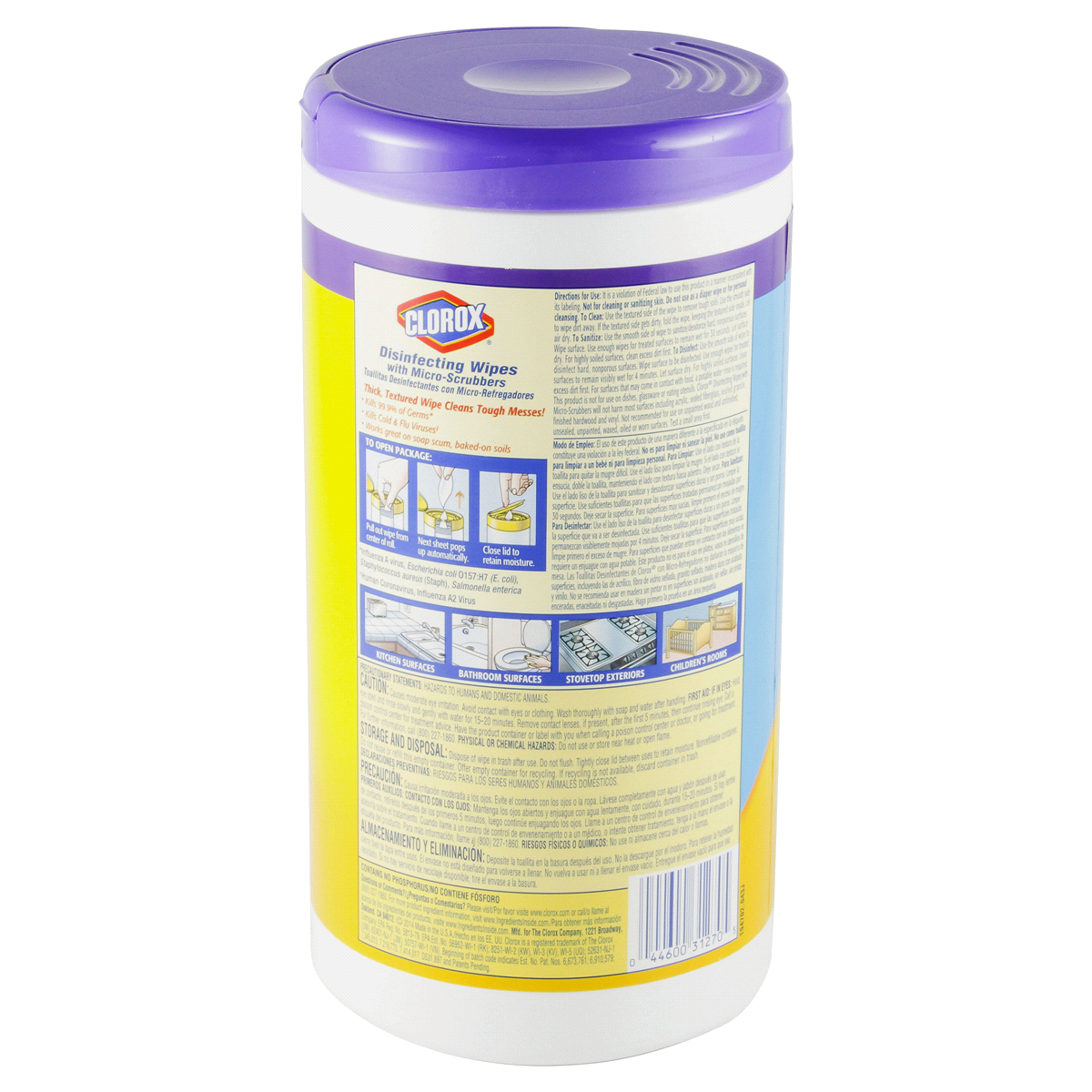 slide 4 of 4, Clorox Lemon Fresh Disinfecting Wipes With Micro-Scrubbers, 70 ct