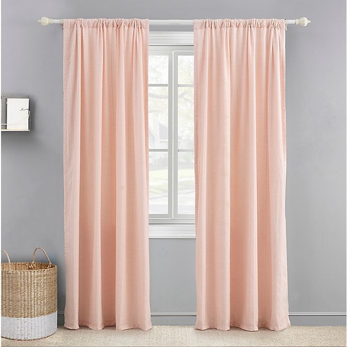 slide 1 of 1, Levtex Baby Herringbone Window Curtain Panel - Pink, 84 in