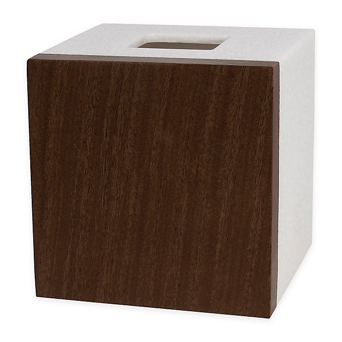 slide 1 of 1, Saturday Knight Denver Resin Tissue Box Cover - Brown, 1 ct