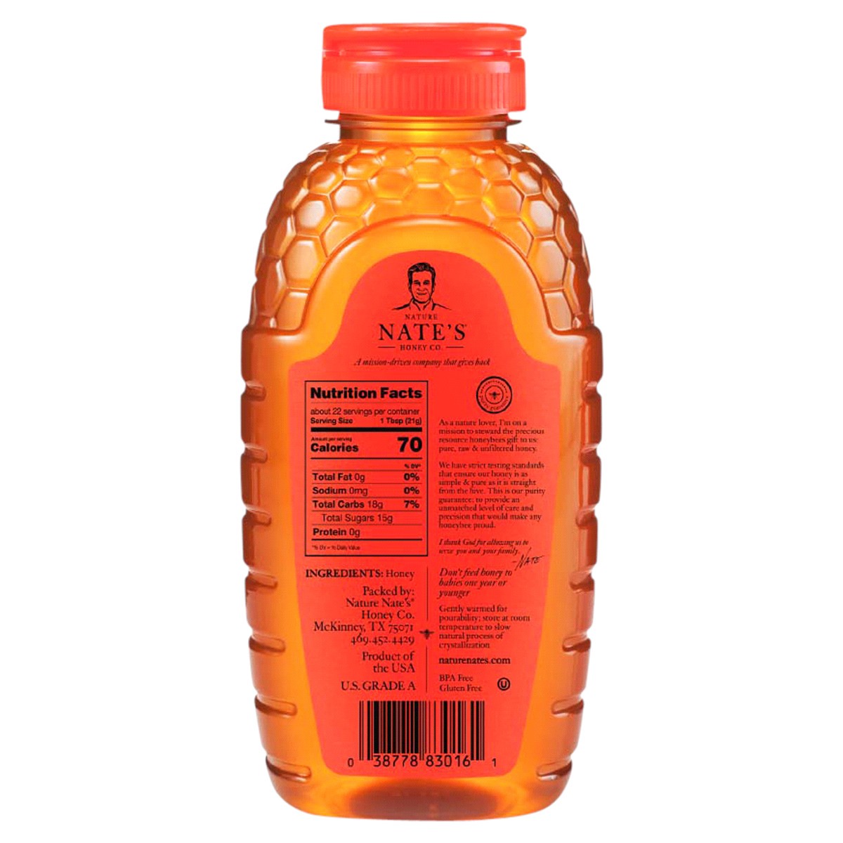 slide 2 of 2, Nature Nate's Nature Nate’s 100% Pure, Raw & Unfiltered Honey, 16oz, 16 oz