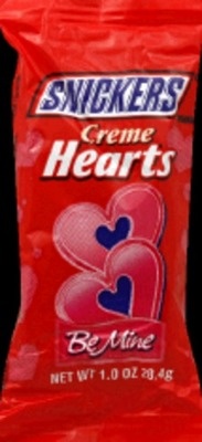 slide 1 of 1, Snickers Creme Hearts, 1 oz