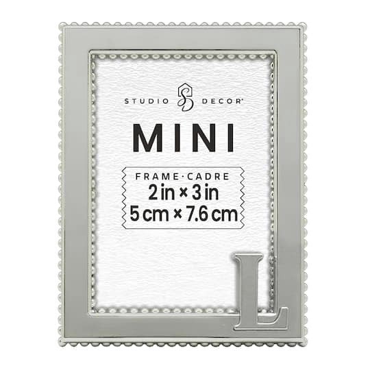 slide 1 of 3, Mini Silver L Frame By Studio Decor, 2 in x 3 in