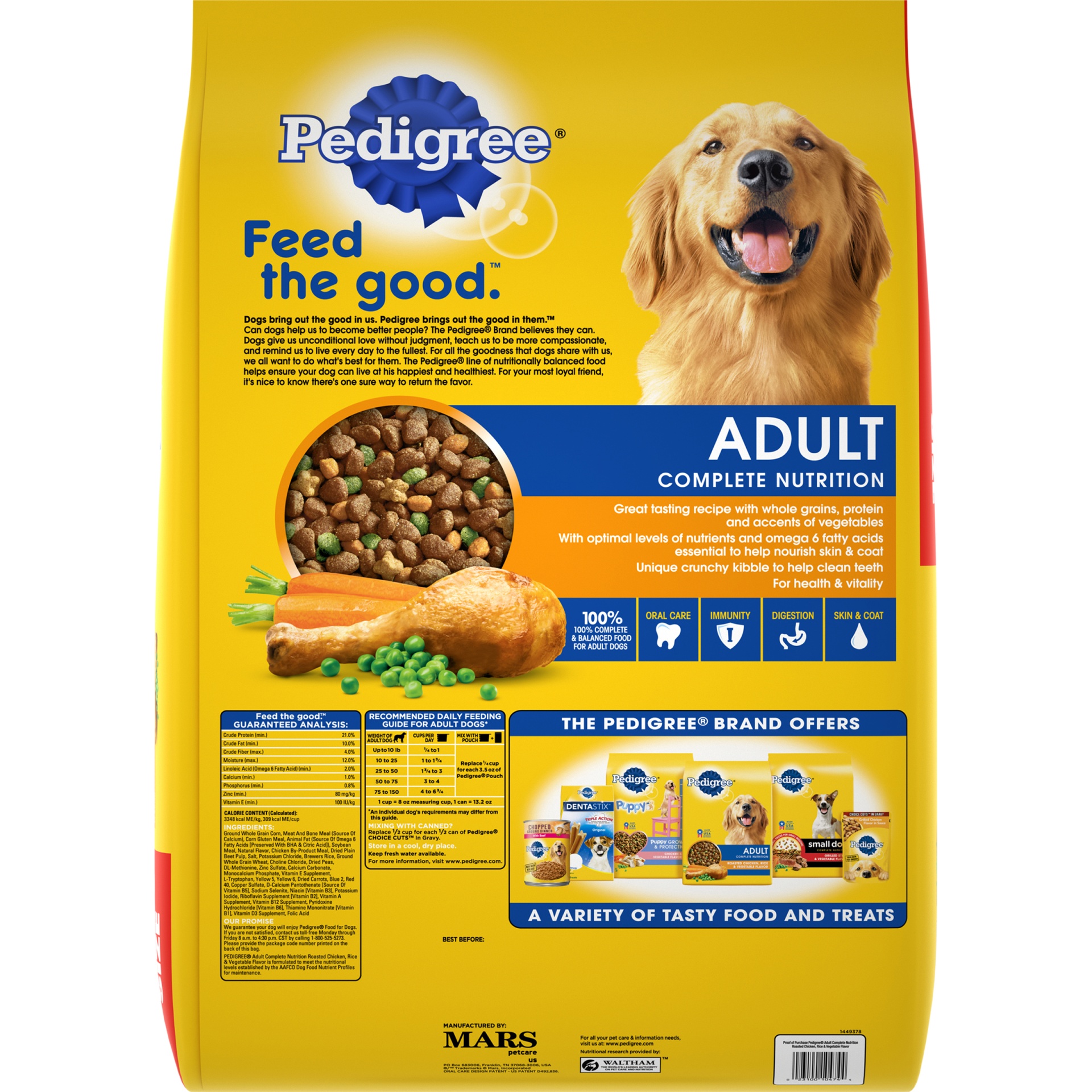 slide 2 of 9, PEDIGREE Complete Nutrition Adult Dry Dog Food Roasted Chicken, Rice & Vegetable Flavor Dog Kibble, 33 lb. Bag, 33 lb