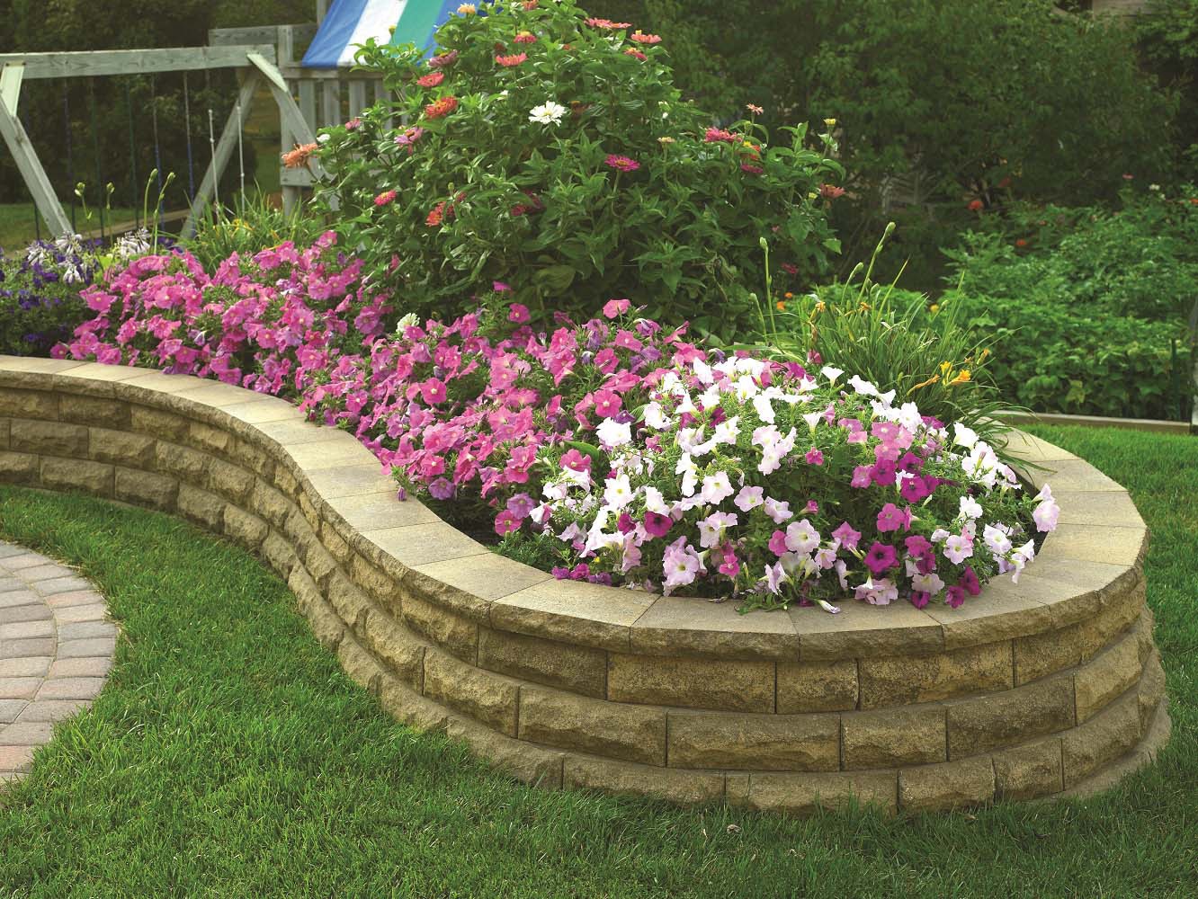 slide 3 of 5, 2.0-in H x 12.0-in L x 8.0-in D Oak Run Concrete Retaining wall cap, 1 ct