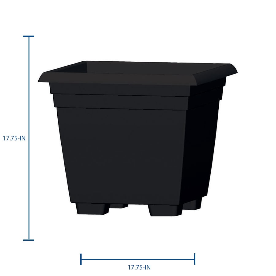 slide 2 of 6, Garden Treasures 17.75-in W x 14-in H Black Plastic Traditional Indoor/Outdoor Planter, 1 ct